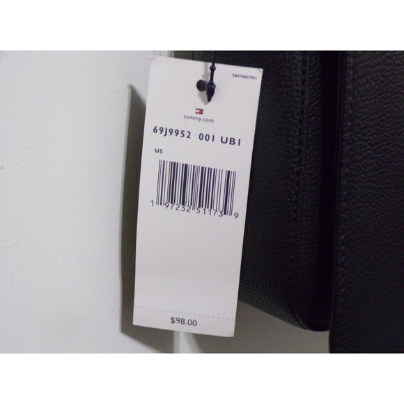 Tommy Hilfiger Black Crossbody Handbag w/Gold Accents Adj Strap Snap Closurer - Picture 4 of 7